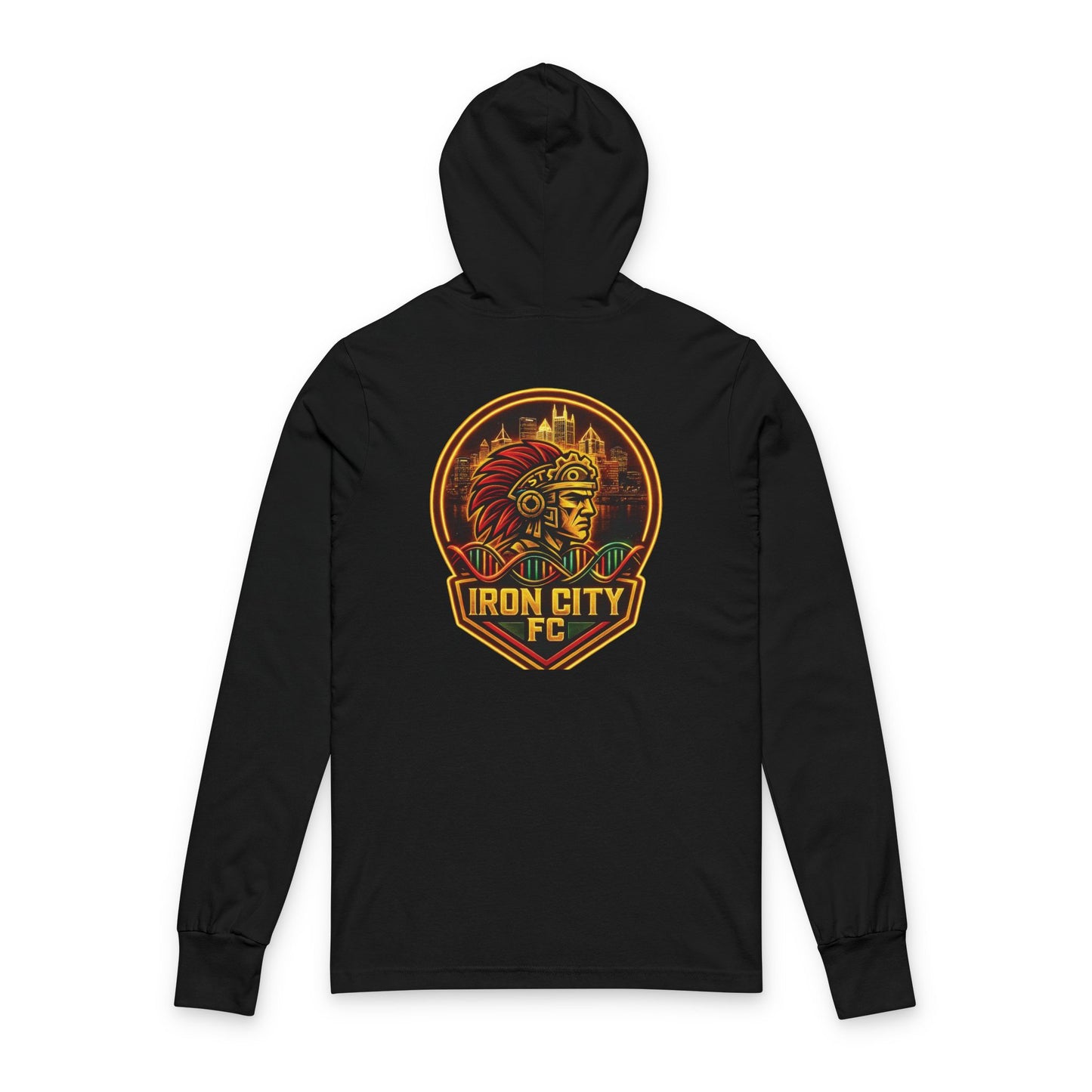 Iron City FC Hooded Long-Sleeve Tee — Tribal Chief Soccer Logo