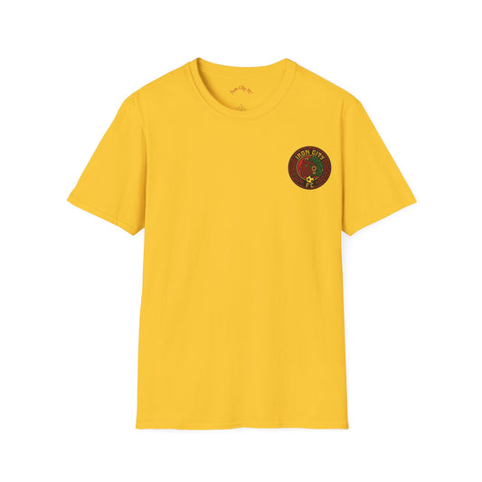 Yellow Unisex Softstyle T-Shirt - Iron City Fc Aztec Logo Design